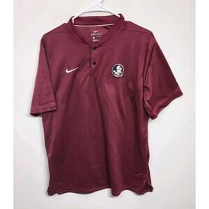 Florida State NCAA Nike Dri Fit Short Sleeve Henley Shirt Men's Large 1455